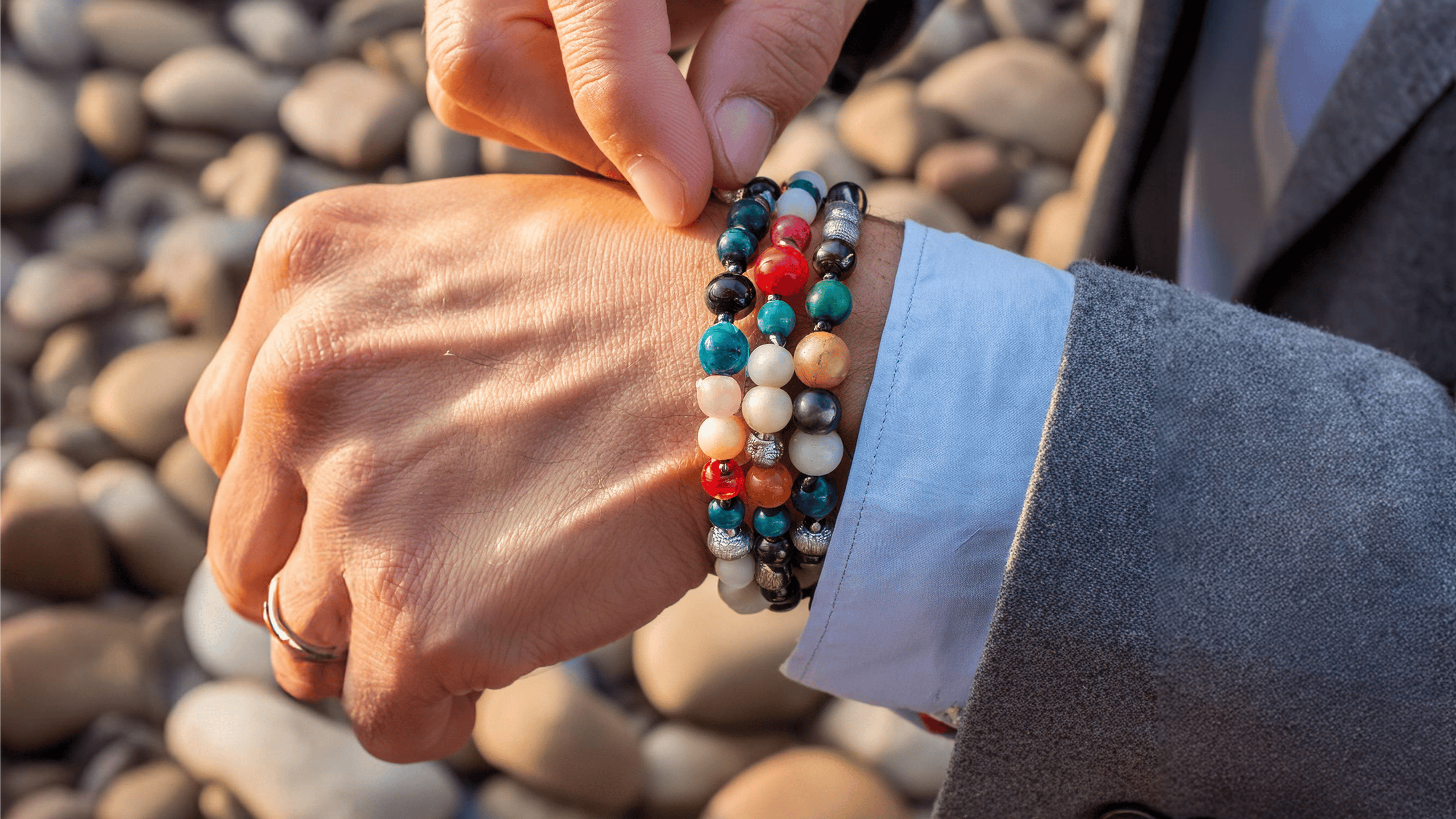 Bracelet pierre naturelle homme